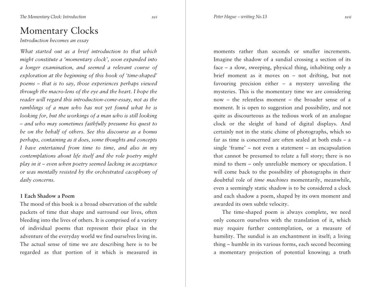 Peter Hague –  'The Momentary Clock'
